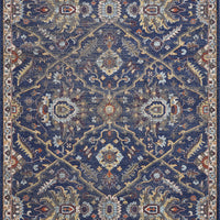 8'x11' Royal Blue Machine Woven Traditional Indoor Area Rug