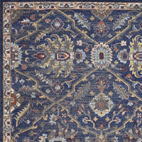 8'x11' Royal Blue Machine Woven Traditional Indoor Area Rug