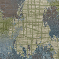 7'10" x 10'10" Polypropelene Green-Blue Area Rug