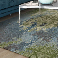 7'10" x 10'10" Polypropelene Green-Blue Area Rug