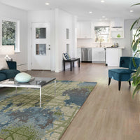 7'10" x 10'10" Polypropelene Green-Blue Area Rug