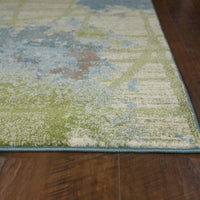 7'10" x 10'10" Polypropelene Green-Blue Area Rug