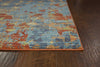 7'10" x 10'10" Polypropelene Blue-Coral Area Rug