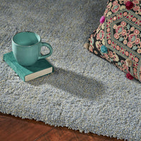 7'6" X 9'6" Polyester Blue Heather Area Rug