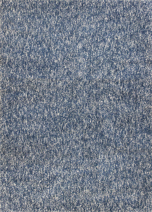 7'6" X 9'6" Polyester Indigo-Ivory Heather Area Rug