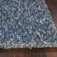 7'6" X 9'6" Polyester Indigo-Ivory Heather Area Rug