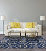 7'6" x 9'6" UV-treated Polypropelene Navy Area Rug