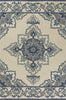 7'6" x 9'6" UV-treated Polypropelene Ivory-Blue Area Rug