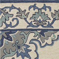 7'6" x 9'6" UV-treated Polypropelene Ivory-Blue Area Rug