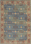 8' 6" x 11"6" Jute Blue-Red Area Rug