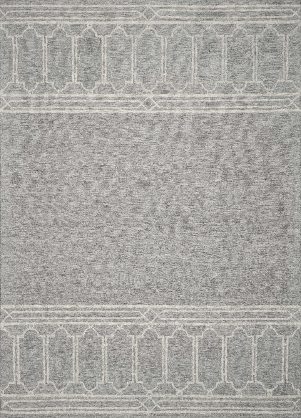 8' X 10' Wool Grey Area Rug