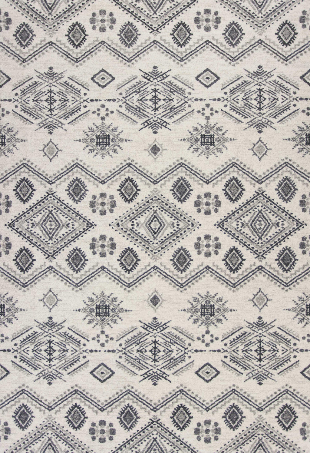 7'10" x 11'2" Polypropelene Ivory-Grey Area Rug