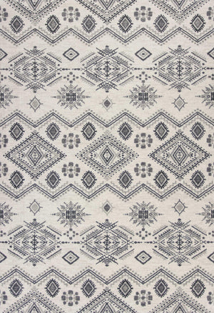 7'10" x 11'2" Polypropelene Ivory-Grey Area Rug