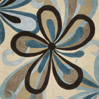 7'9" x 9'9" Polyacrylic Sand-Teal Area Rug