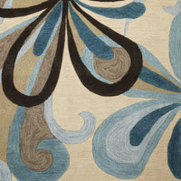 7'9" x 9'9" Polyacrylic Sand-Teal Area Rug