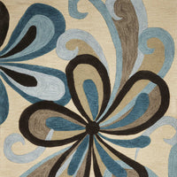 7'9" x 9'9" Polyacrylic Sand-Teal Area Rug