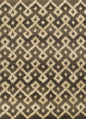 7'10" x 11'2" Polypropelene Smoke-Sand Area Rug