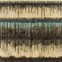 7'10" x 11'2" Polypropelene Sand-Teal Area Rug