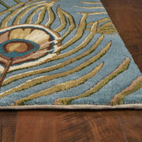 5' x 8' Wool Blue Area Rug