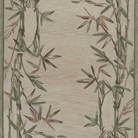 5'x8' Ivory Hand Tufted Bordered Bamboo Indoor Area Rug