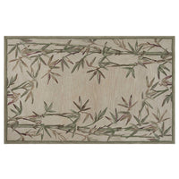 5'x8' Ivory Hand Tufted Bordered Bamboo Indoor Area Rug