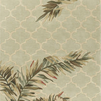 5'x8' Sage Green Hand Tufted Tropical Quatrefoil Indoor Area Rug