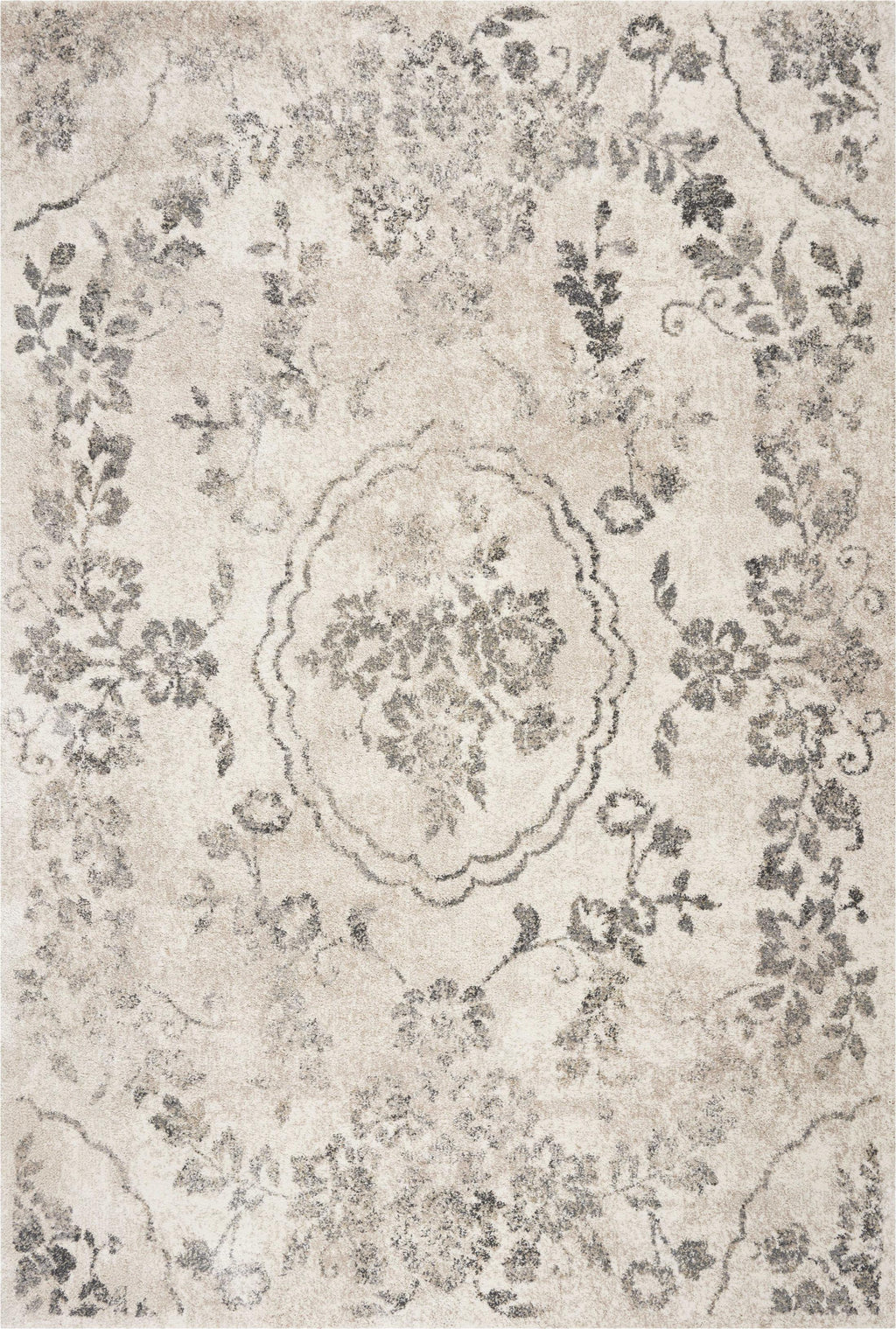 7'10" x 9'10" Polypropelene Grey Area Rug