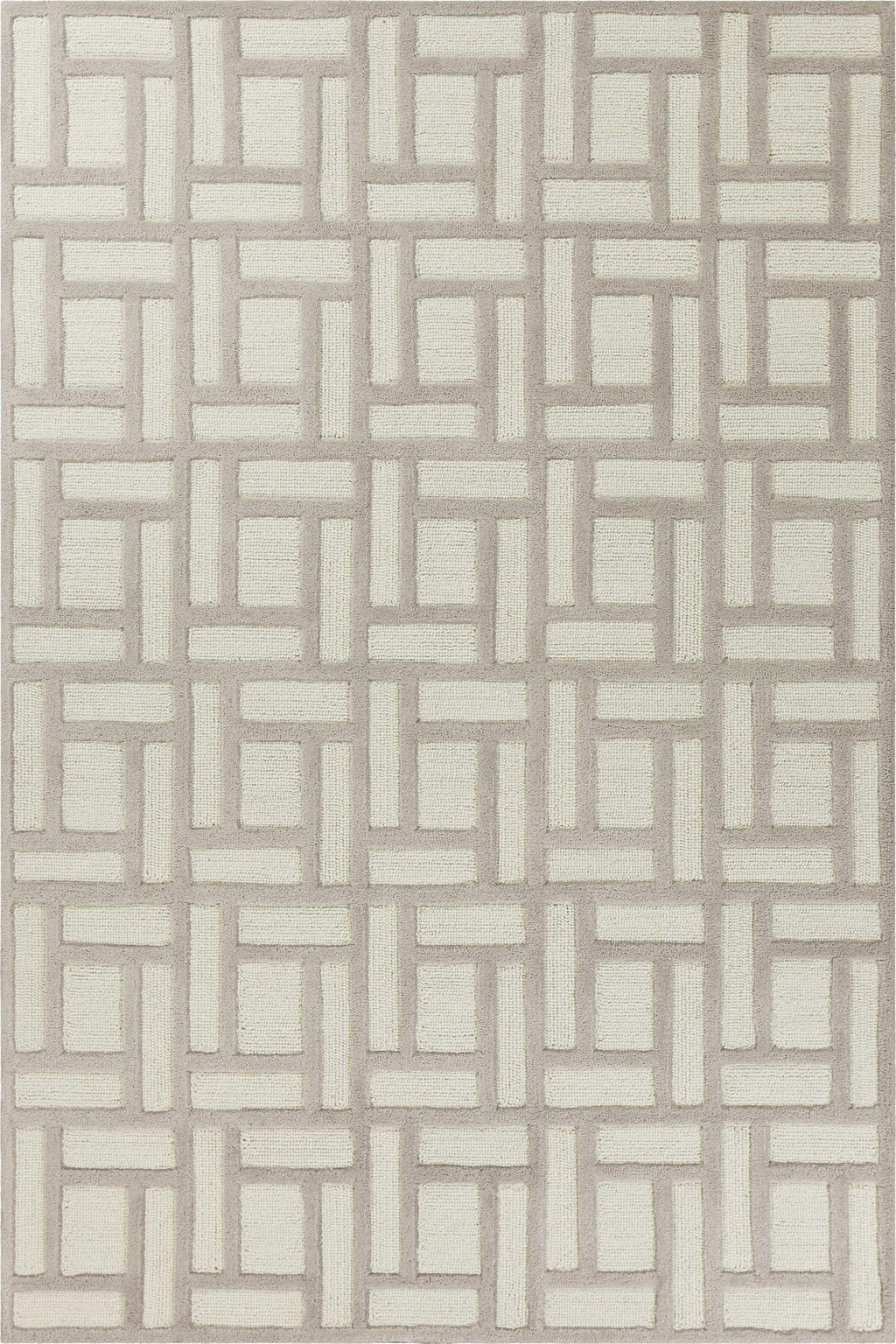 7'6" x 9'6" Wool Tan-Ivory Area Rug