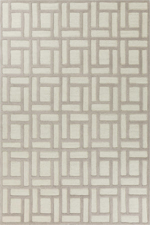 7'6" x 9'6" Wool Tan-Ivory Area Rug