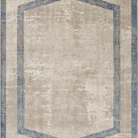 8'9" x 13' Polypropelene Tan-Teal Area Rug