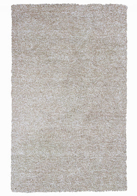 8'x11' Ivory Heather Hand Woven Indoor Shag Area Rug