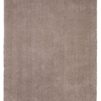 8' x 11' Solid Tan Beige Shag Area Rug