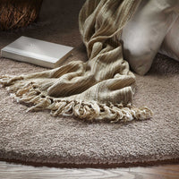 8' x 11' Solid Tan Beige Shag Area Rug