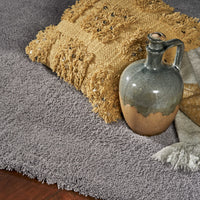 8'x11' Grey Hand Woven Indoor Shag Area Rug