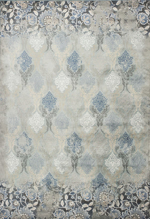 7'10"X 11'2" Viscose Slate Blue Area Rug