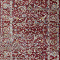 7'10" x 10'10" Polyester Red Area Rug