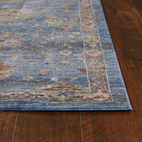 7'10" x 10'10" Polyester Blue Area Rug