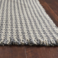 7'9" x 9'9" Wool Ivory-Grey Area Rug