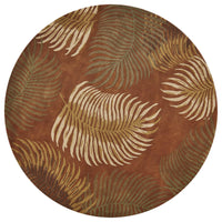 7'6" Round Wool Rust Area Rug