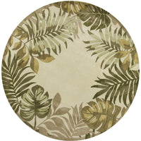 7'6" Round Wool Ivory Area Rug