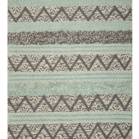 6' x 9' Polyester Turquoise Area Rug