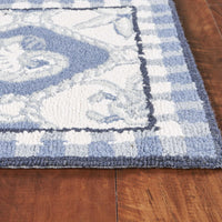 8' x 10'6" Wool Blue-Ivory Area Rug