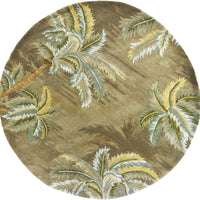 7'6" Round Wool Moss Area Rug