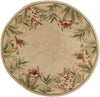 7'6" Round Wool Ivory Area Rug