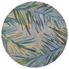 7'6" Round Wool Grey-Blue Area Rug