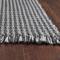 8'6" x 11'6" Wool Grey Area Rug