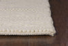 7'6" x 9'6" Wool White Area Rug