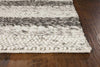 7'6" x 9'6" Wool Grey-White Area Rug