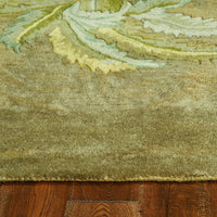 8'x10' Moss Green Hand Tufted Palm Trees Indoor Area Rug