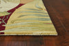 8'x10' Coral Red Ivory Hand Tufted Tropical Leaves Indoor Area Rug